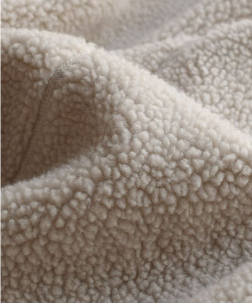 zootie（ズーティー）の「【着ぶくれしにくいgoodなバランス】Good-Balance ボアアウター［ロングコート］（ノーカラーコート・レディース・アイボリー/カーキ/ブラウン・フリー）」の15枚目の写真