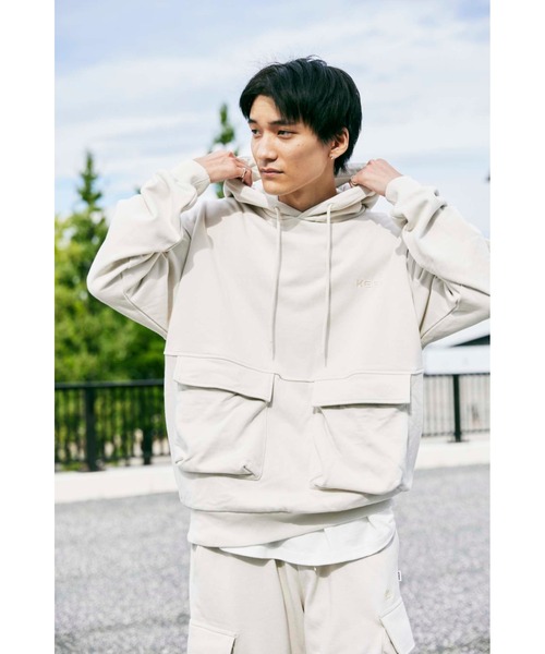 KEBOZ(ケボズ)の「BALL POCKET SWEAT HOODIE(パーカー・メンズ・ブラック/クリーム/グレー・M/L/XL/2XL)」の15枚目の写真