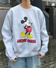 HOUSTON / MICKEY C/N SWEAT ミッキーマウス プリント クルーネック スウェット / 22257
