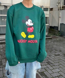 HOUSTON / MICKEY C/N SWEAT ミッキーマウス プリント クルーネック スウェット / 22257