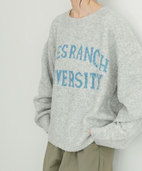 ITEMS URBANRESEARCH(アイテムズ アーバンリサーチ)の「ブークレビッグロゴニット(ニット/セーター・レディース・ブラウン/ライトグレー/ミント・FREE)」の4枚目の写真