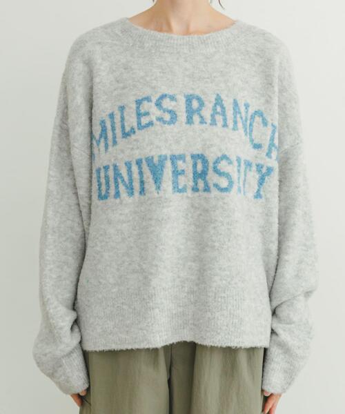 ITEMS URBANRESEARCH(アイテムズ アーバンリサーチ)の「ブークレビッグロゴニット(ニット/セーター・レディース・ブラウン/ライトグレー/ミント・FREE)」の5枚目の写真