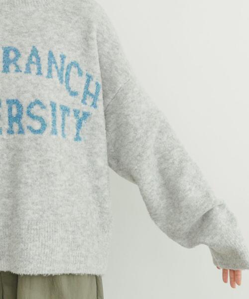 ITEMS URBANRESEARCH(アイテムズ アーバンリサーチ)の「ブークレビッグロゴニット(ニット/セーター・レディース・ブラウン/ライトグレー/ミント・FREE)」の9枚目の写真