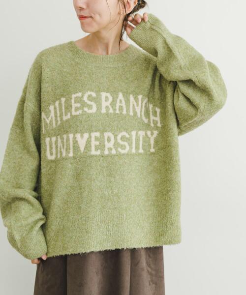 ITEMS URBANRESEARCH(アイテムズ アーバンリサーチ)の「ブークレビッグロゴニット(ニット/セーター・レディース・ブラウン/ライトグレー/ミント・FREE)」の12枚目の写真
