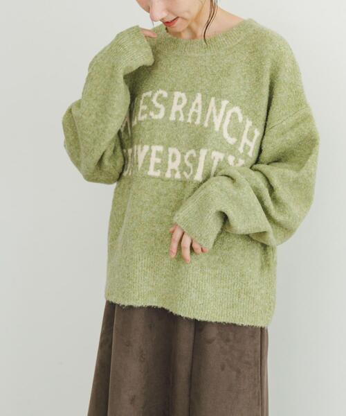 ITEMS URBANRESEARCH(アイテムズ アーバンリサーチ)の「ブークレビッグロゴニット(ニット/セーター・レディース・ブラウン/ライトグレー/ミント・FREE)」の13枚目の写真