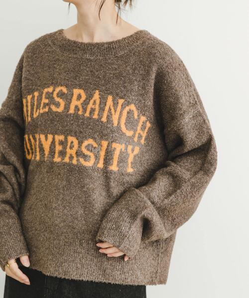 ITEMS URBANRESEARCH(アイテムズ アーバンリサーチ)の「ブークレビッグロゴニット(ニット/セーター・レディース・ブラウン/ライトグレー/ミント・FREE)」の17枚目の写真