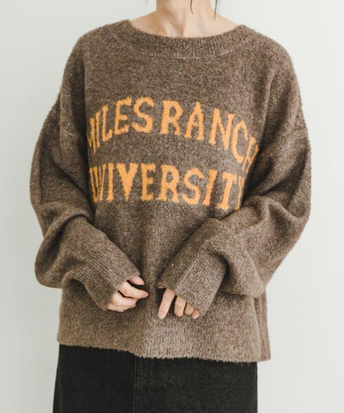 ITEMS URBANRESEARCH(アイテムズ アーバンリサーチ)の「ブークレビッグロゴニット(ニット/セーター・レディース・ブラウン/ライトグレー/ミント・FREE)」の18枚目の写真