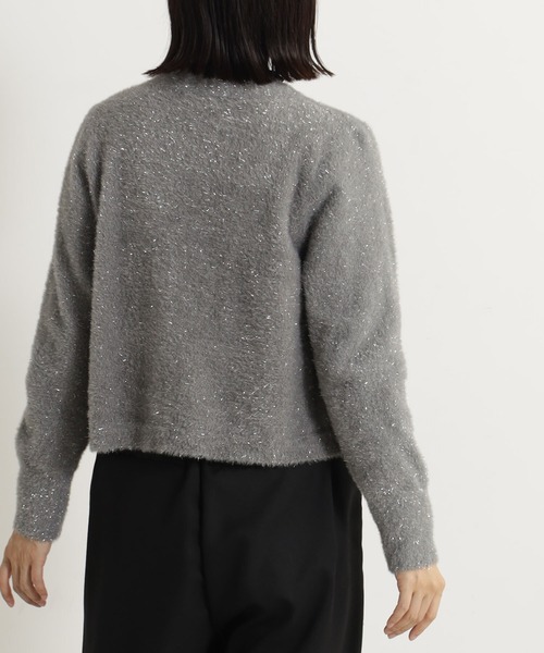 FOUND GOOD（ファウンドグッド）の「ラメシャギーニットZIPCD（カーディガン/ボレロ・レディース・グレー系2/ブラウン系3/ブラック/ブルー系5・L/M）」の16枚目の写真