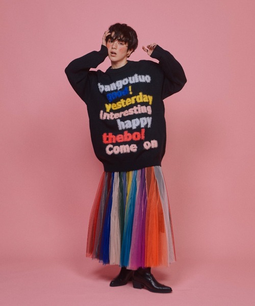 manana suerte（マニャーナスエルテ）の「マルチカラーロゴニット（ニット/セーター・レディース・ブラック/ホワイト・FREE）」の3枚目の写真