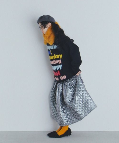 manana suerte（マニャーナスエルテ）の「マルチカラーロゴニット（ニット/セーター・レディース・ブラック/ホワイト・FREE）」の13枚目の写真