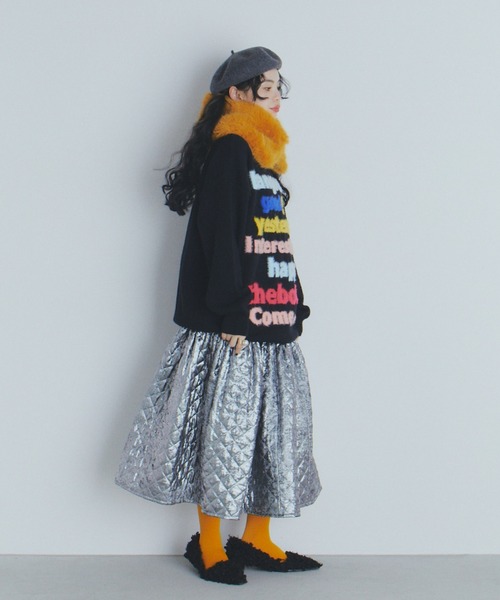 manana suerte（マニャーナスエルテ）の「マルチカラーロゴニット（ニット/セーター・レディース・ブラック/ホワイト・FREE）」の5枚目の写真