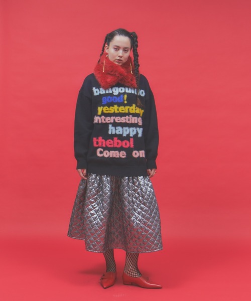 manana suerte（マニャーナスエルテ）の「マルチカラーロゴニット（ニット/セーター・レディース・ブラック/ホワイト・FREE）」の20枚目の写真