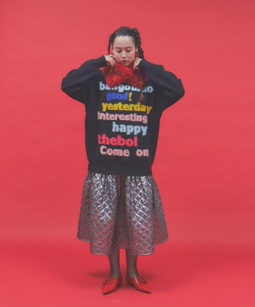 manana suerte（マニャーナスエルテ）の「マルチカラーロゴニット（ニット/セーター・レディース・ブラック/ホワイト・FREE）」の19枚目の写真