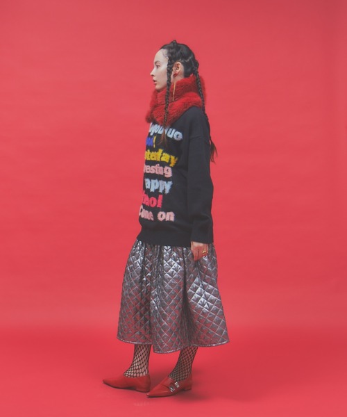 manana suerte（マニャーナスエルテ）の「マルチカラーロゴニット（ニット/セーター・レディース・ブラック/ホワイト・FREE）」の18枚目の写真