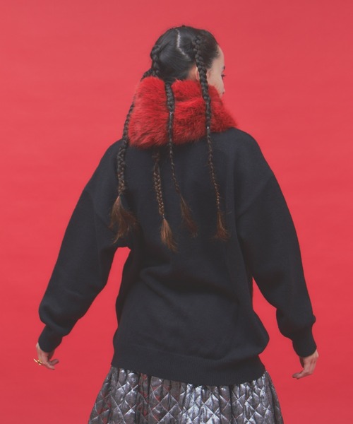 manana suerte（マニャーナスエルテ）の「マルチカラーロゴニット（ニット/セーター・レディース・ブラック/ホワイト・FREE）」の21枚目の写真