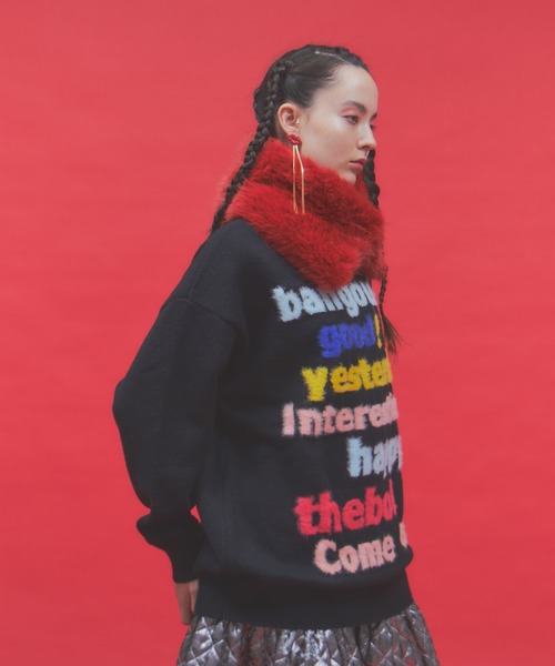 manana suerte（マニャーナスエルテ）の「マルチカラーロゴニット（ニット/セーター・レディース・ブラック/ホワイト・FREE）」の22枚目の写真