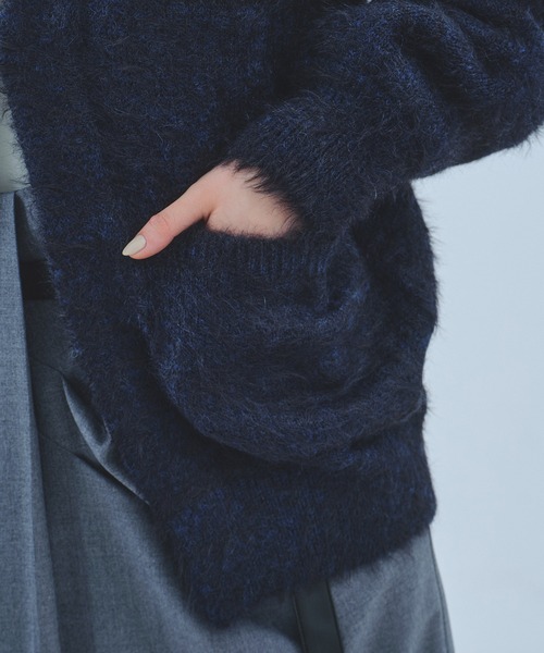 UNITED TOKYO（ユナイテッドトウキョウ）の「シャギーモヘアカーディガン｜保温/春服（カーディガン/ボレロ・レディース・ピンク/グリーン/ブラック・FREE）」の10枚目の写真