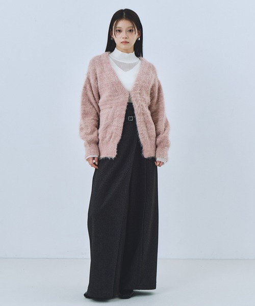 UNITED TOKYO（ユナイテッドトウキョウ）の「シャギーモヘアカーディガン｜保温/春服（カーディガン/ボレロ・レディース・ピンク/グリーン/ブラック・FREE）」の11枚目の写真