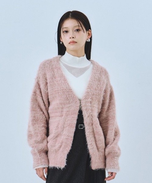 シャギーモヘアカーディガン｜保温/春服（カーディガン/ボレロ