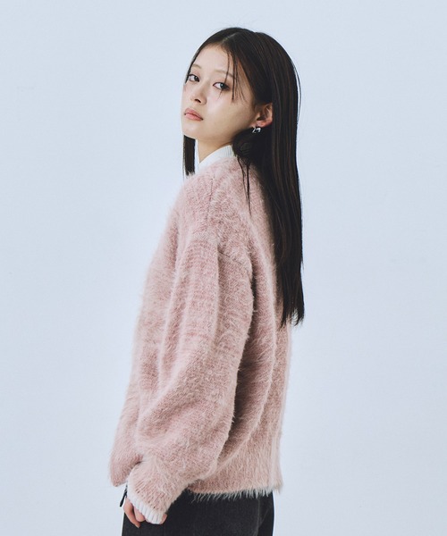 セール】シャギーモヘアカーディガン｜保温/冬服/クリスマス