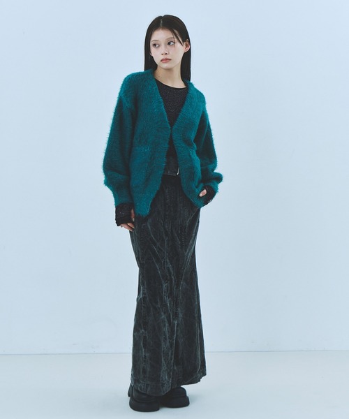 UNITED TOKYO（ユナイテッドトウキョウ）の「シャギーモヘアカーディガン｜保温/春服（カーディガン/ボレロ・レディース・ピンク/グリーン/ブラック・FREE）」の19枚目の写真