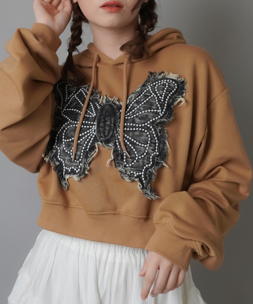 SPINNS（スピンズ）の「バタフライデニムワッペン ショート丈