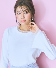 marun | ＜大きいサイズ＞チュールドッキングフレアトップス　marun(Tシャツ/カットソー)