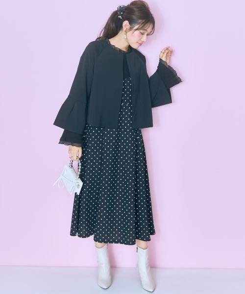 marun(マルン)の「<大きいサイズ>チュールドッキングフレアトップス marun(Tシャツ/カットソー・レディース・ピンク/オフホワイト/ブラック・L/LL/3L/4L/5L)」の10枚目の写真