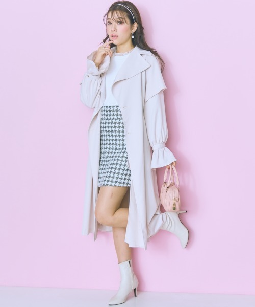 marun(マルン)の「<大きいサイズ>チュールドッキングフレアトップス marun(Tシャツ/カットソー・レディース・ピンク/オフホワイト/ブラック・L/LL/3L/4L/5L)」の11枚目の写真