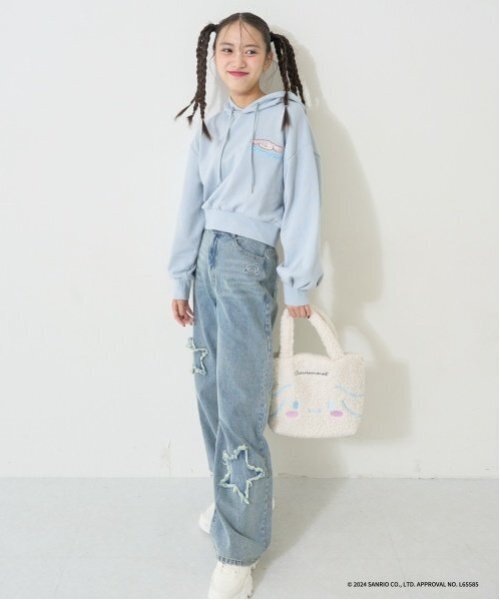 LOVETOXIC（ラブトキシック）の「【サンリオキャラクターズ】キャラクターアソートパーカ（パーカー・キッズ・ブラック/オフホワイト/エメラルド/サックスブルー・S:140cm/L:160cm/M:150cm）」の7枚目の写真