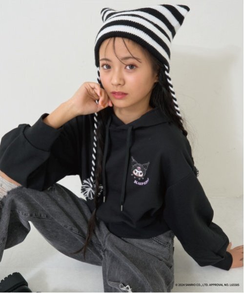 LOVETOXIC（ラブトキシック）の「【サンリオキャラクターズ】キャラクターアソートパーカ（パーカー・キッズ・ブラック/オフホワイト/エメラルド/サックスブルー・S:140cm/L:160cm/M:150cm）」の10枚目の写真