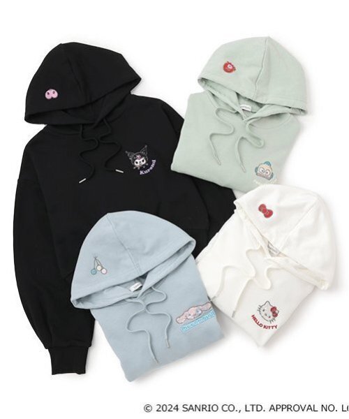LOVETOXIC（ラブトキシック）の「【サンリオキャラクターズ】キャラクターアソートパーカ（パーカー・キッズ・ブラック/オフホワイト/エメラルド/サックスブルー・S:140cm/L:160cm/M:150cm）」の22枚目の写真