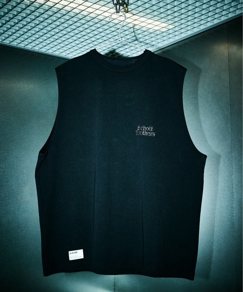 Schott(ショット)の「Schott/ショット/B.S. SLEEVELESS T-SHIRT/ブラックシープ スリーブレス Tシャツ(Tシャツ/カットソー・メンズ・チャコールグレー/ホワイト・XL/L/M)」の5枚目の写真