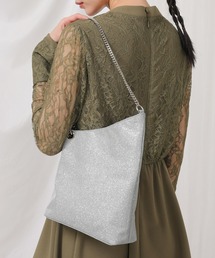 Kana | シャイニー  バイアス ショルダー パーティー バッグ 内ポケット付き 結婚式 二次会 お呼ばれ オケージョン(ショルダーバッグ)