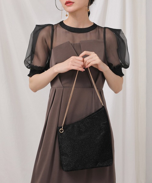 Kana（カナ）の「シャイニー  バイアス ショルダー パーティー バッグ 内ポケット付き 結婚式 二次会 お呼ばれ オケージョン（ショルダーバッグ・レディース・ゴールド/シルバー/ブラック・フリー）」の9枚目の写真