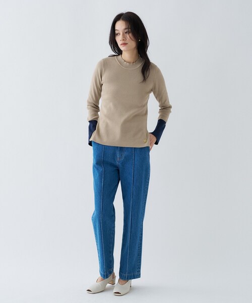 cloenc（クロエンス）の「【マシンウォッシュ】コットンデニムテーパードパンツ（デニムパンツ・レディース・ブルー/ブルー系その他・02/03/01）」の7枚目の写真