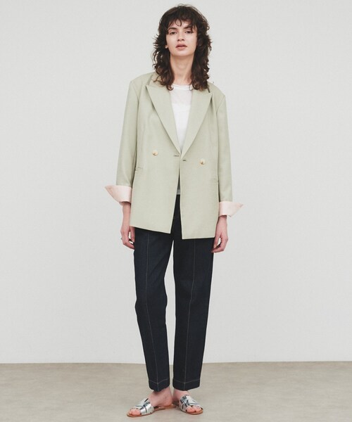 cloenc（クロエンス）の「【マシンウォッシュ】コットンデニムテーパードパンツ（デニムパンツ・レディース・ブルー/ブルー系その他・02/03/01）」の2枚目の写真