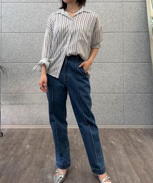 cloenc（クロエンス）の「【マシンウォッシュ】コットンデニムテーパードパンツ（デニムパンツ・レディース・ブルー/ブルー系その他・02/03/01）」の5枚目の写真