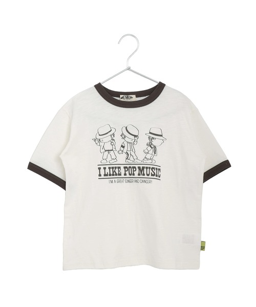 MAKE YOUR DAY(メイクユアデイ)の「POP MUSIC半袖リンガーTシャツ■パパサイズ(Tシャツ/カットソー・メンズ・ブラック/チャコールグレー/ネイビー・L/M)」の2枚目の写真