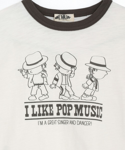 MAKE YOUR DAY(メイクユアデイ)の「POP MUSIC半袖リンガーTシャツ■パパサイズ(Tシャツ/カットソー・メンズ・ブラック/チャコールグレー/ネイビー・L/M)」の10枚目の写真
