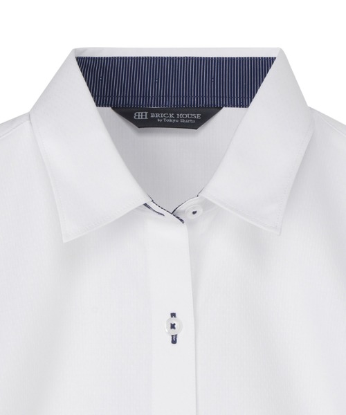 TOKYO SHIRTS（トウキョウシャツ）の「透け防止 形態安定ノーアイロン レギュラー 長袖ビジネスワイシャツ（ビジネスシャツ・レディース・ホワイト・XS/S/M/L/LL/XL）」の3枚目の写真