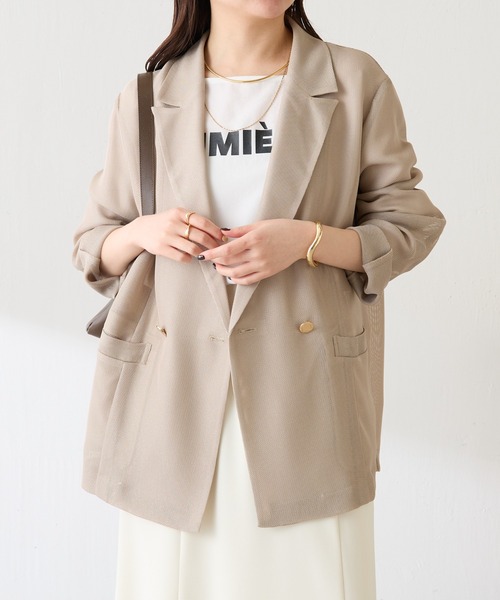 COLLAGE GALLARDAGALANTE（コラージュガリャルダガランテ）の「メッシュダブルジャケット/WEB限定カラー展開（テーラードジャケット・レディース・ネイビー/ベージュ/ブラック・FREE）」の21枚目の写真