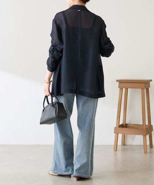 COLLAGE GALLARDAGALANTE（コラージュガリャルダガランテ）の「メッシュダブルジャケット/WEB限定カラー展開（テーラードジャケット・レディース・ネイビー/ベージュ/ブラック・FREE）」の16枚目の写真