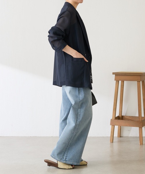 COLLAGE GALLARDAGALANTE（コラージュガリャルダガランテ）の「メッシュダブルジャケット/WEB限定カラー展開（テーラードジャケット・レディース・ネイビー/ベージュ/ブラック・FREE）」の17枚目の写真