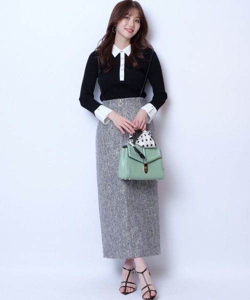 ジャスグリッティー 合皮サスペンダー付き タイトスカート ジャスグリッティー 合皮サスペンダー付き タイトスカート 黒