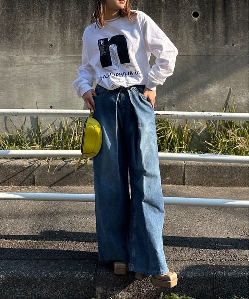 mi via loca（ミヴィアロカ）の「【GILDAN】立体"n"ロゴプリントロンT（Tシャツ/カットソー・レディース・ピンク/ホワイト/ブラック/ホワイト×ピンク・MEDIUM/X-LARGE）」の9枚目の写真