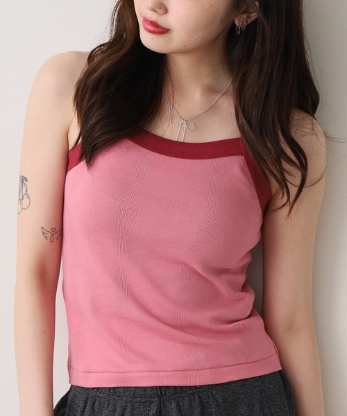 MILLER(ミラー)の「R.P.miller/ミラー Panel-rib Cropped Tanktop パネルリブタンクトップ 2026新作 再入荷 秋服 2026年秋冬(タンクトップ・レディース・ホワイト系1/ホワイト系2/ブラック系1/ブラック系2/オリーブ系/レッド系/ピンク/ブルー・FREE)」の7枚目の写真