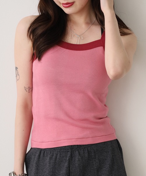 MILLER(ミラー)の「R.P.miller/ミラー Panel-rib Cropped Tanktop パネルリブタンクトップ 2026新作 再入荷 秋服 2026年秋冬(タンクトップ・レディース・ホワイト系1/ホワイト系2/ブラック系1/ブラック系2/オリーブ系/レッド系/ピンク/ブルー・FREE)」の18枚目の写真
