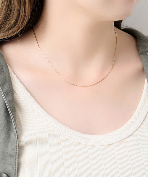 コンパクトチェーン38cmネックレス K10（ネックレス）｜Lilas