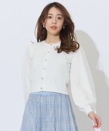 シアースリーブビジューカーディガン